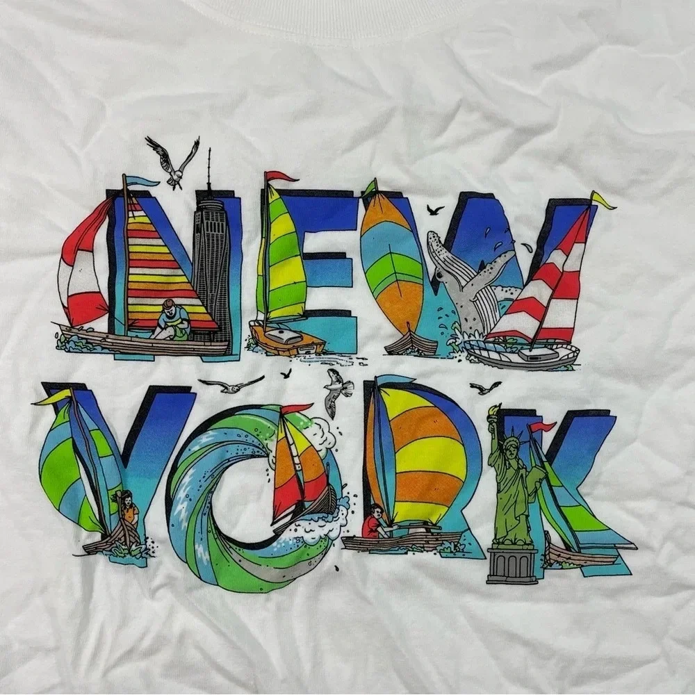 New J Crew Mens New York Graphic Tee Shirt White
